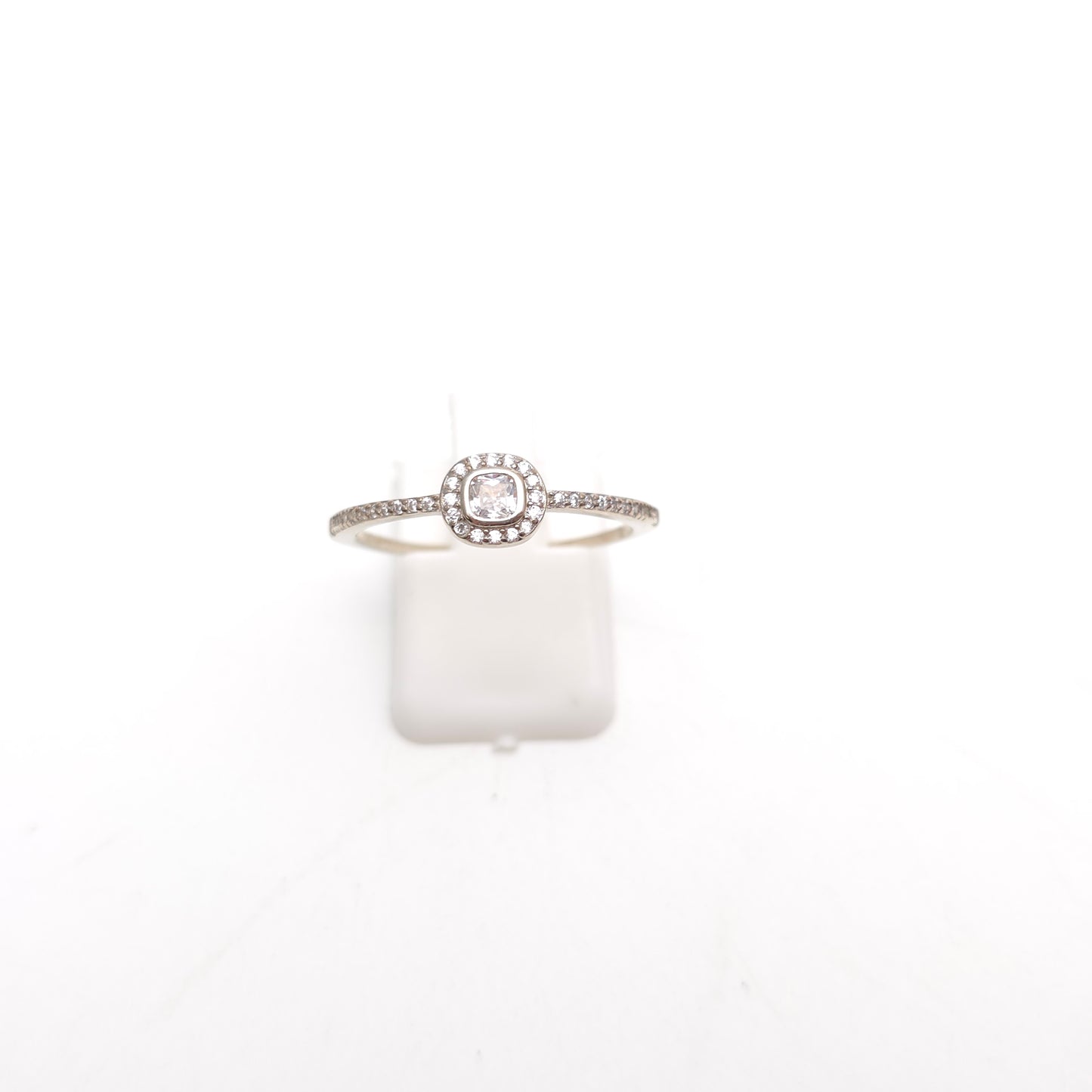 Sterling Silver Lightweight Small Cubic Zirconia CZ Cluster Ring