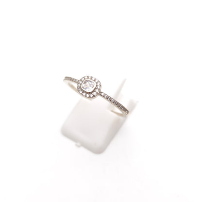 Sterling Silver Lightweight Small Cubic Zirconia CZ Cluster Ring