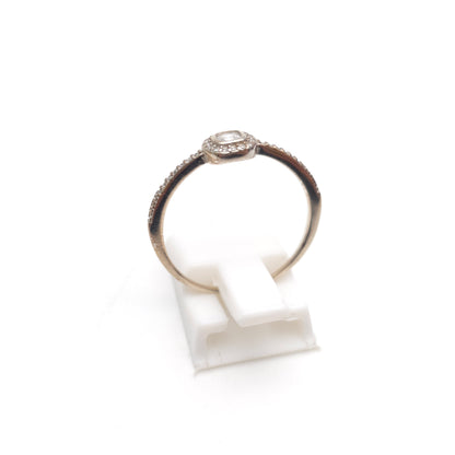 Sterling Silver Lightweight Small Cubic Zirconia CZ Cluster Ring