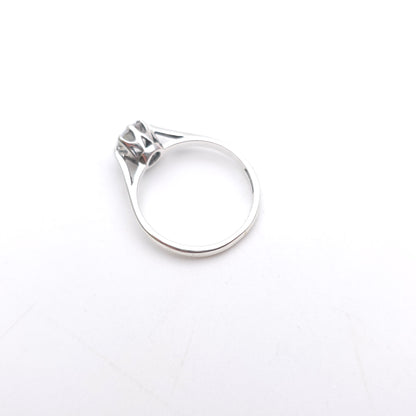Sterling Silver Vintage Simple Cubic Zirconia CZ Solitaire Ring