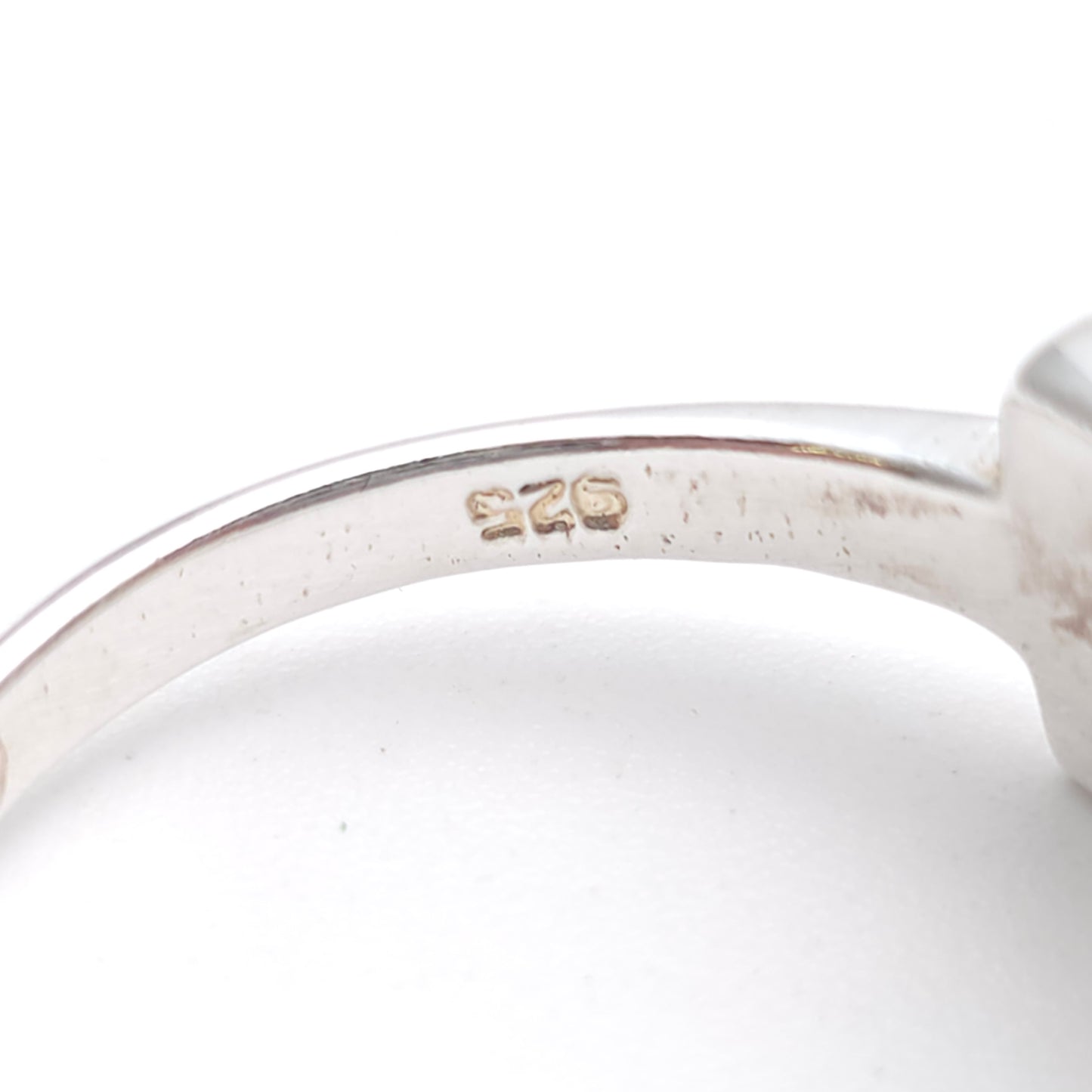 Sterling Silver White Mother Of Pearl Rectangular Panel Ring
