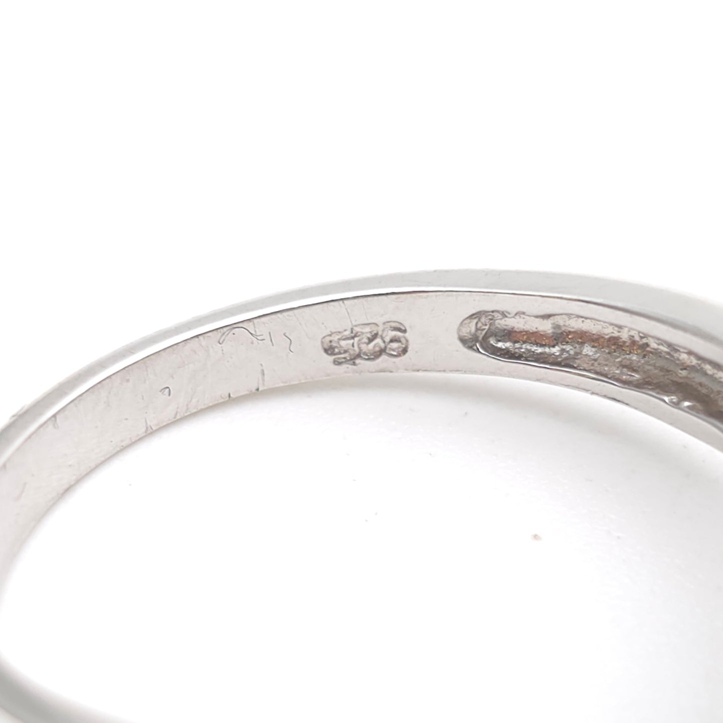 Sterling Silver Blue Synthetic Opal Cut Out Detail Crossover Ring