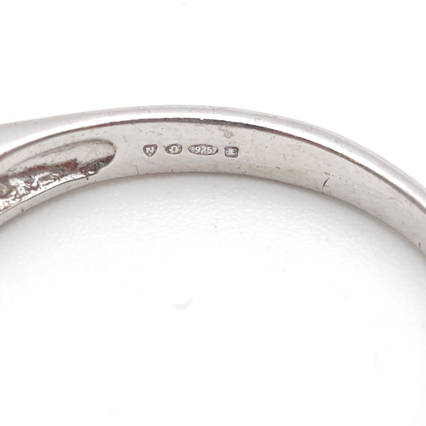 Sterling Silver 5 Stone Round Cut Rainbow Gemstone Row Ring