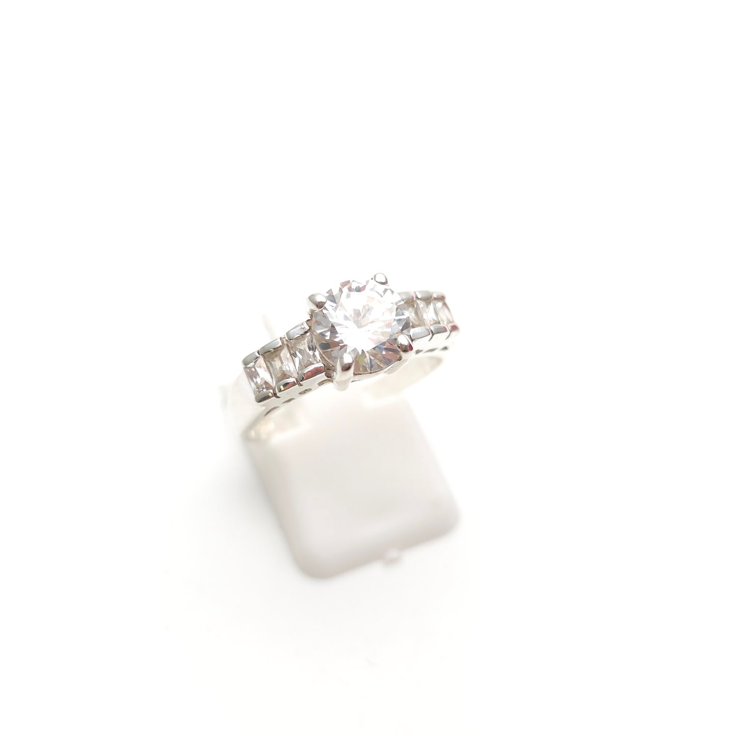 Sterling Silver Multi-Stone Cubic Zirconia CZ Statement Cocktail Ring