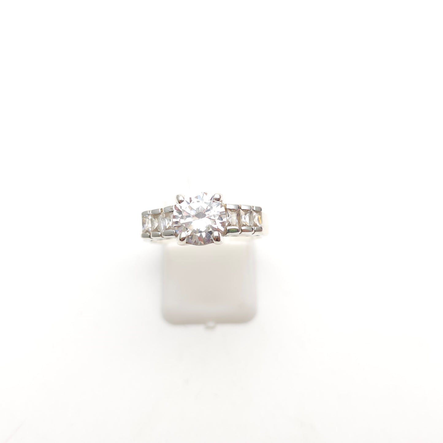 Sterling Silver Multi-Stone Cubic Zirconia CZ Statement Cocktail Ring