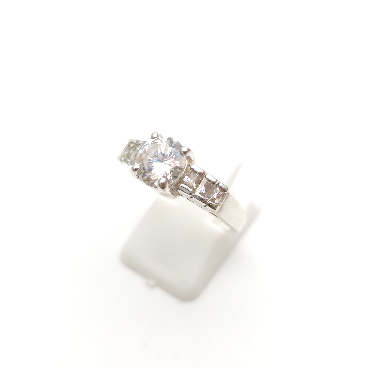 Sterling Silver Multi-Stone Cubic Zirconia CZ Statement Cocktail Ring