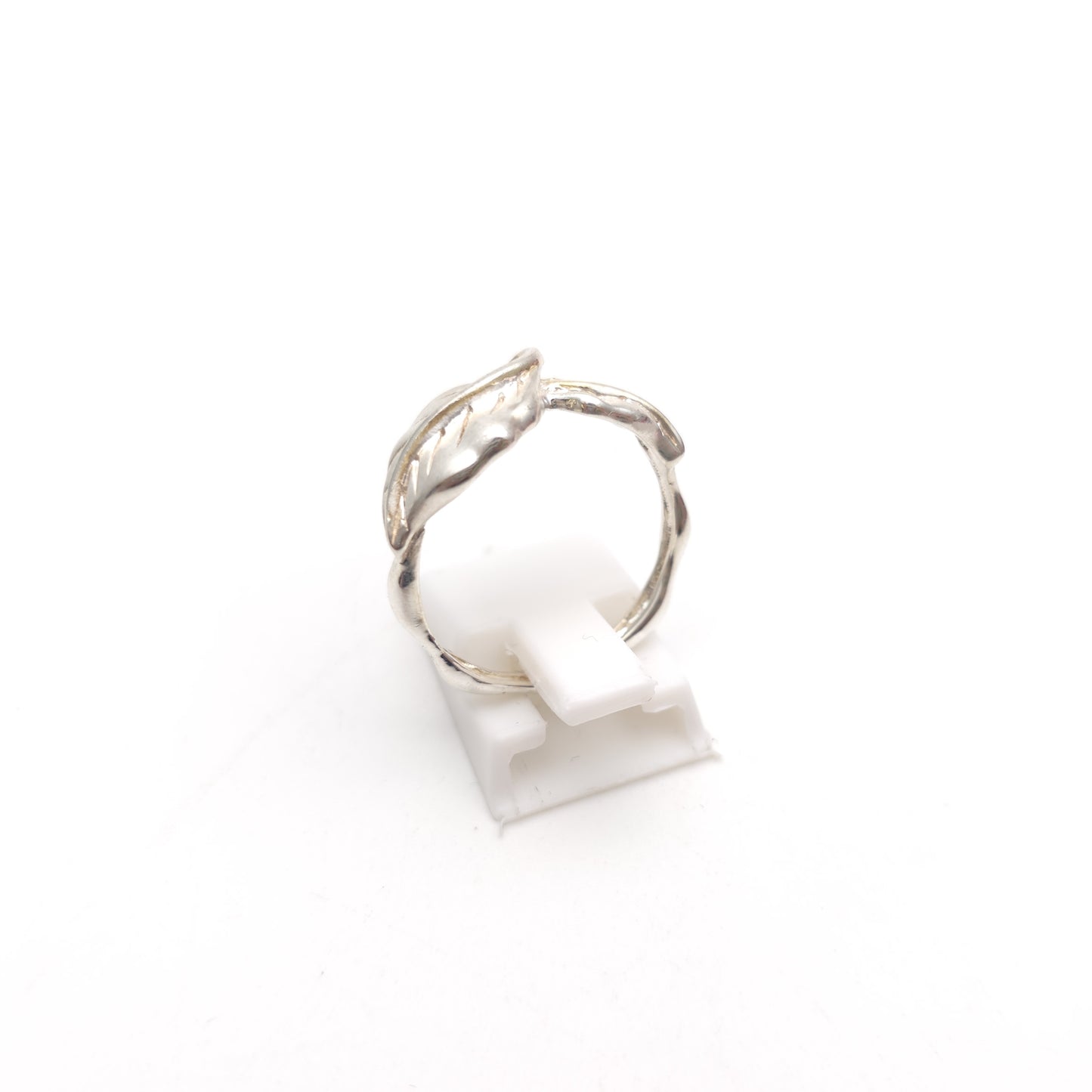 Sterling Silver Brushed Effect Two Leaf Naturalistic Band Ring
