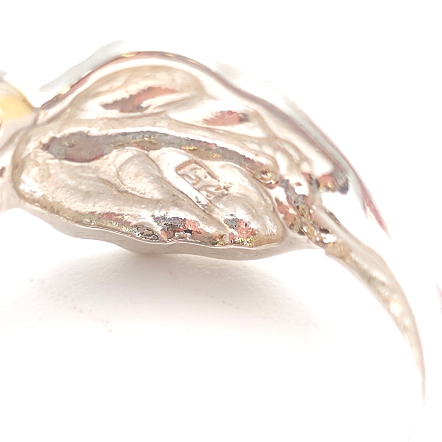 Sterling Silver Brushed Effect Two Leaf Naturalistic Band Ring