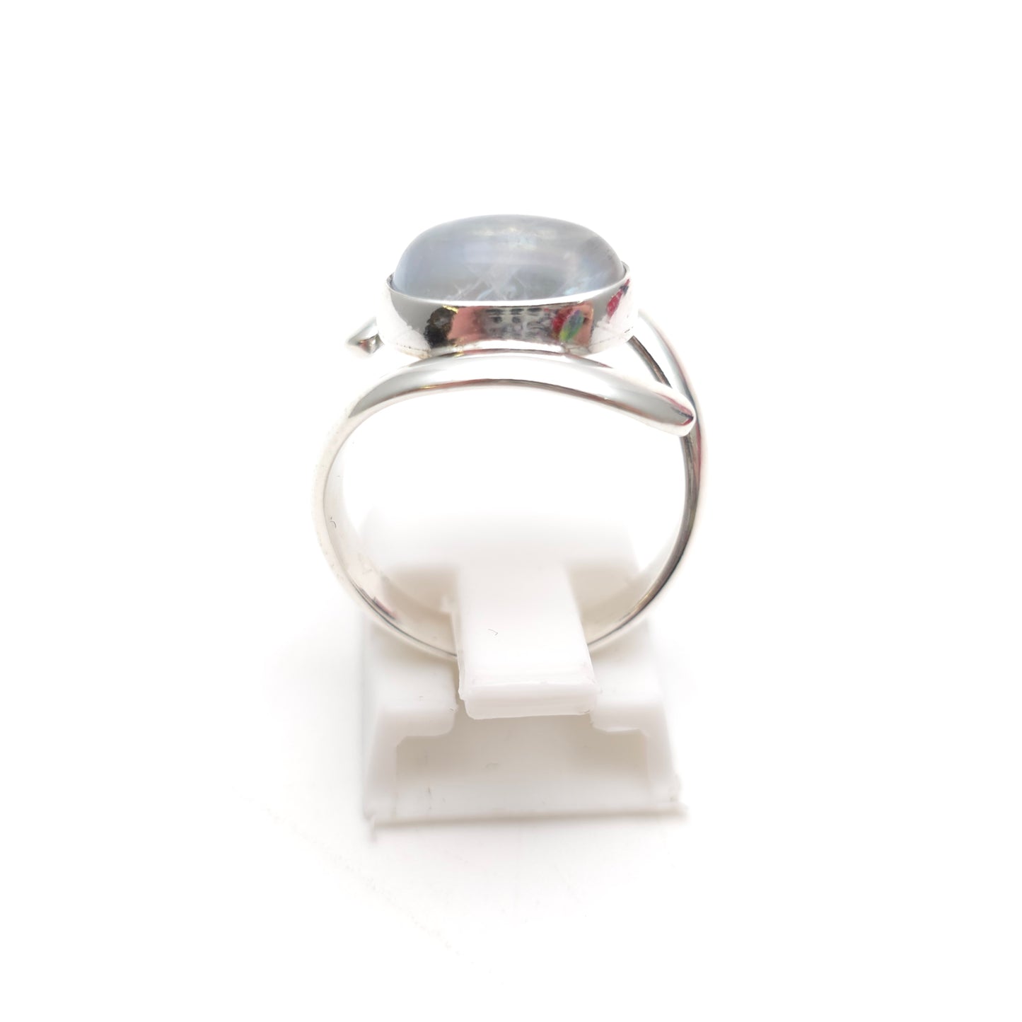 Sterling Silver Modern Statement Swirly Moonstone Cabochon Ring