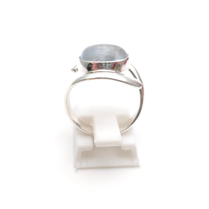 Sterling Silver Modern Statement Swirly Moonstone Cabochon Ring
