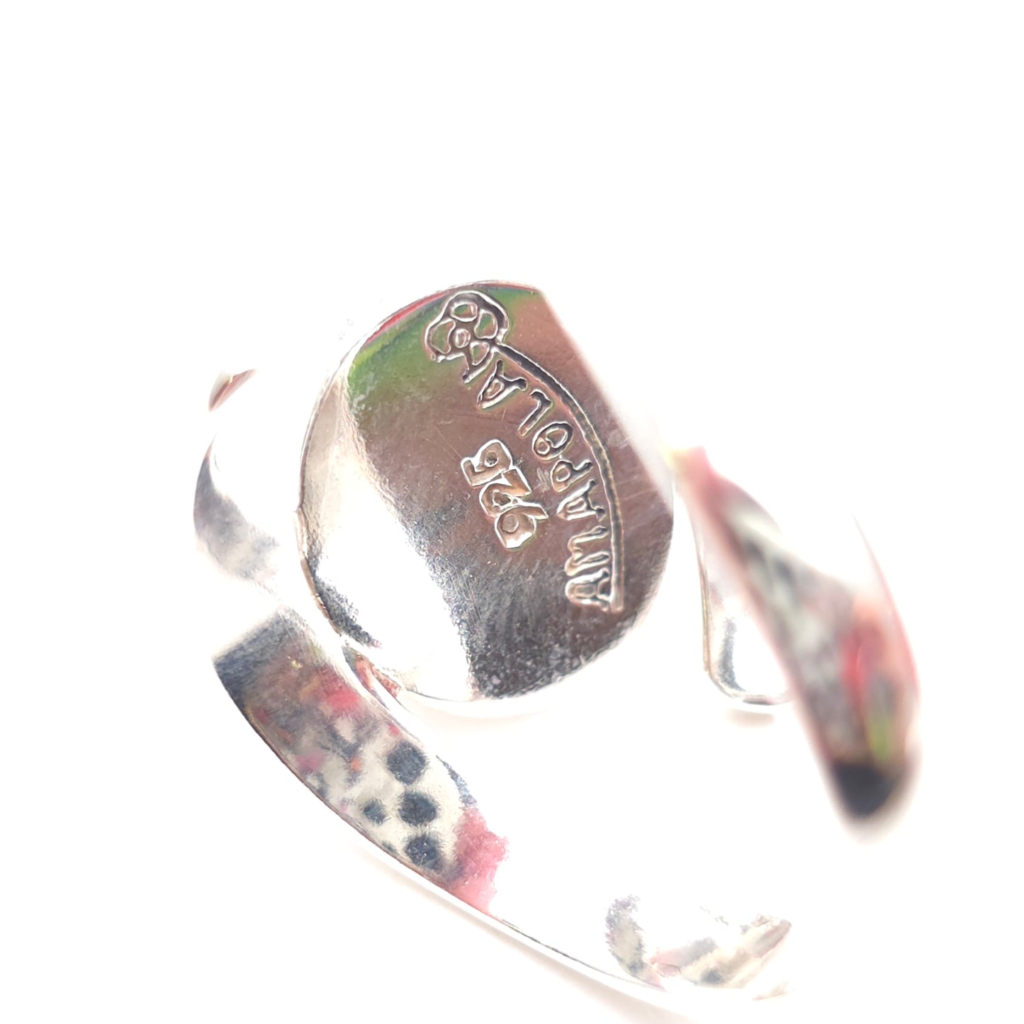 Sterling Silver Modern Statement Swirly Moonstone Cabochon Ring