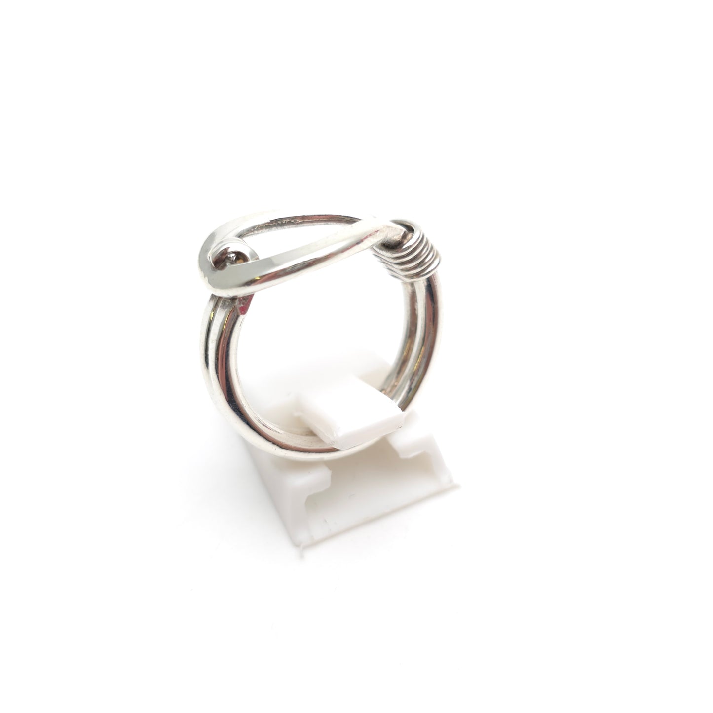 Sterling Silver Large Chunky Statement Loop / Hook Knot Ring