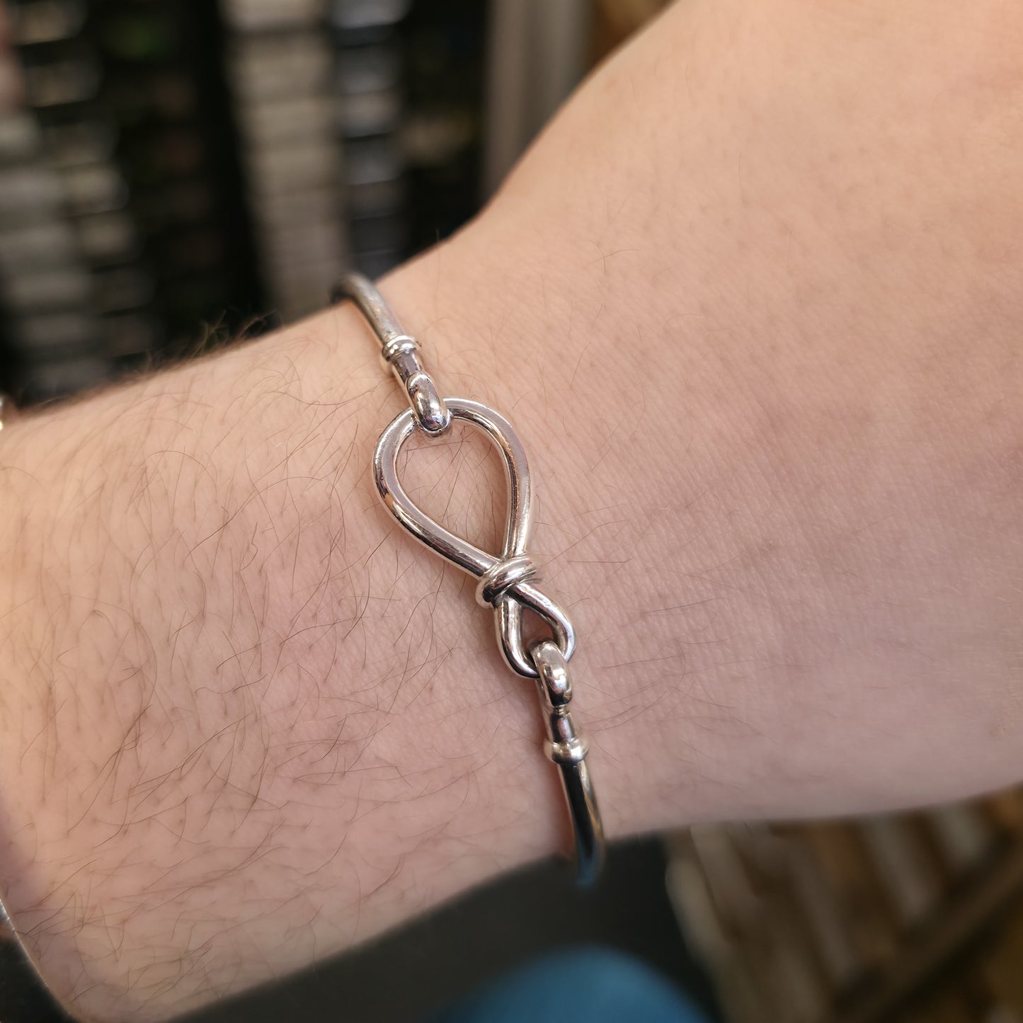 Sterling Silver Pandora Infinity Knot Solid Bangle
