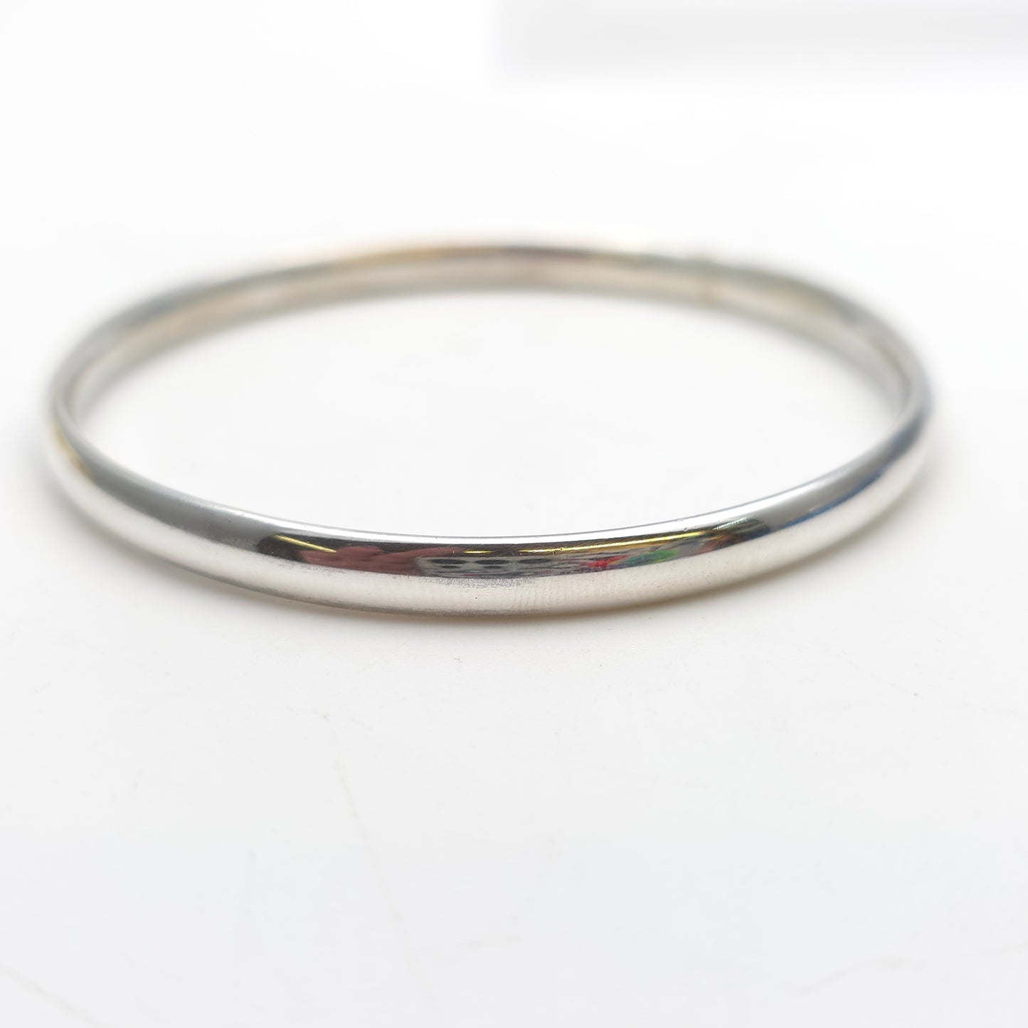Sterling Silver Court Profile Polished Silver Bangle