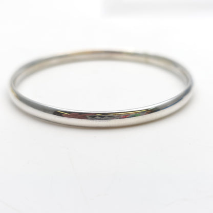 Sterling Silver Court Profile Polished Silver Bangle