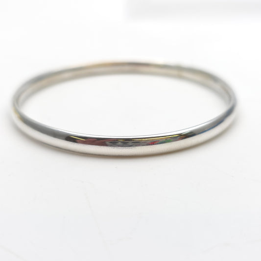 Sterling Silver Court Profile Polished Silver Bangle