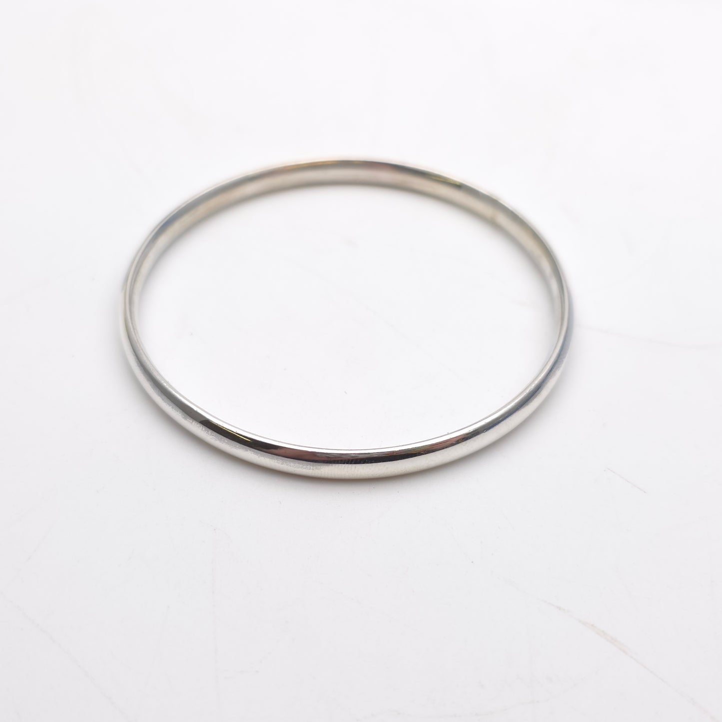 Sterling Silver Court Profile Polished Silver Bangle
