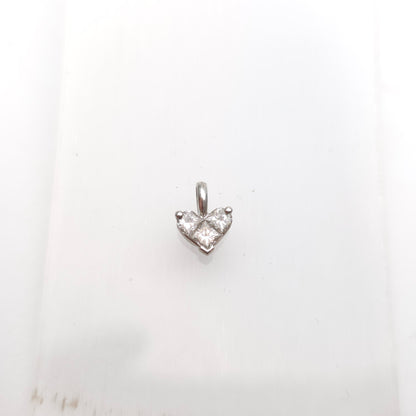 18ct White Gold Extra Small Diamond Set Heart Pendant Piece 0.25TCW