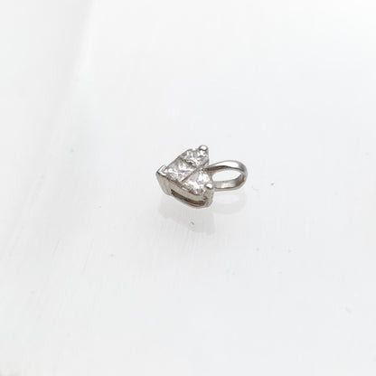 18ct White Gold Extra Small Diamond Set Heart Pendant Piece 0.25TCW