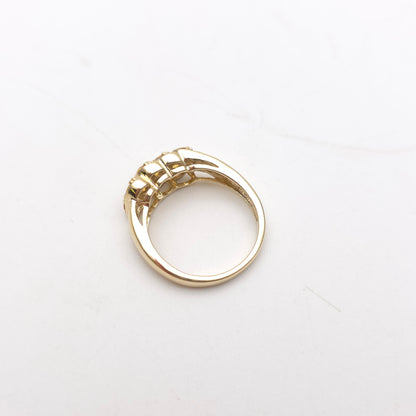 9ct Yellow Gold Unusual Orange Sapphire Multi-stone Block Cluster Ring