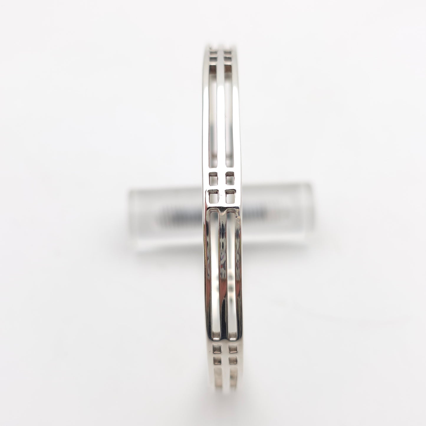 Sterling Silver Vintage Art Deco Mackintosh Style Cut-out Detailed Bangle