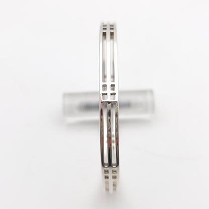 Sterling Silver Vintage Art Deco Mackintosh Style Cut-out Detailed Bangle