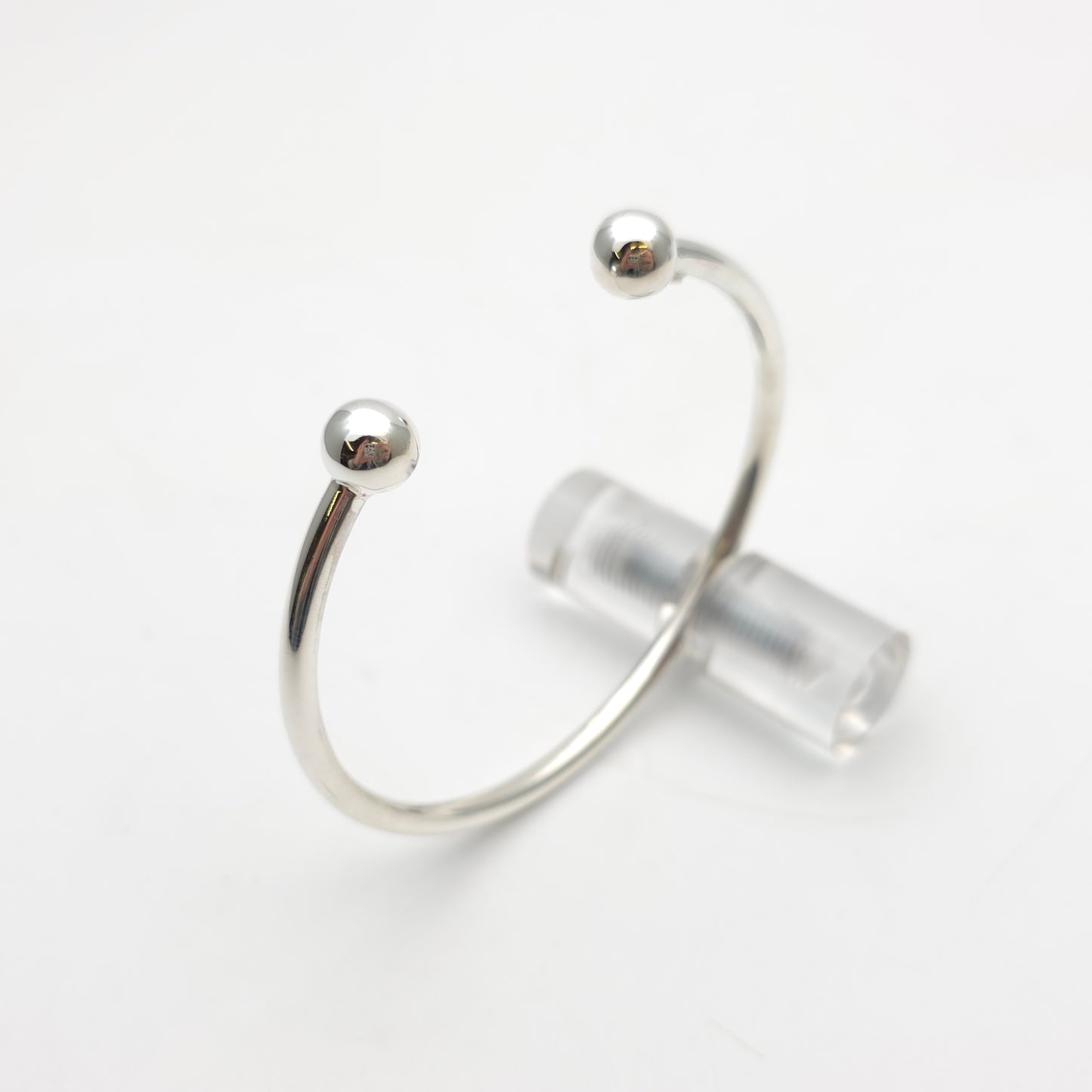 Sterling Silver Traditional Ball End Torque Bangle