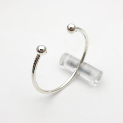 Sterling Silver Traditional Ball End Torque Bangle