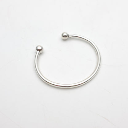Sterling Silver Traditional Ball End Torque Bangle