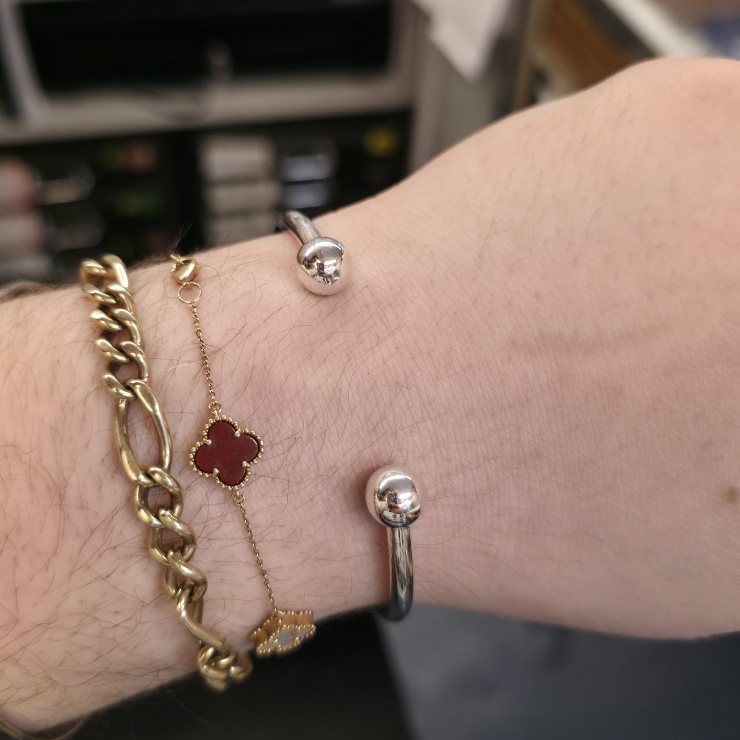 Sterling Silver Traditional Ball End Torque Bangle