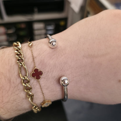Sterling Silver Traditional Ball End Torque Bangle