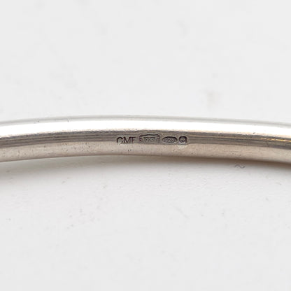 Sterling Silver Two Cubic Zirconia CZ Set Open Crossover Bangle