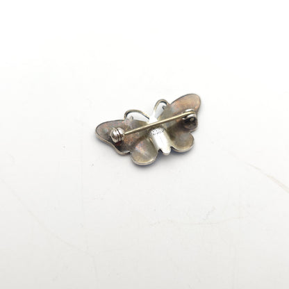 Sterling Silver Antique Ivar Holth Blue Norwegian Enamel Butterfly Brooch