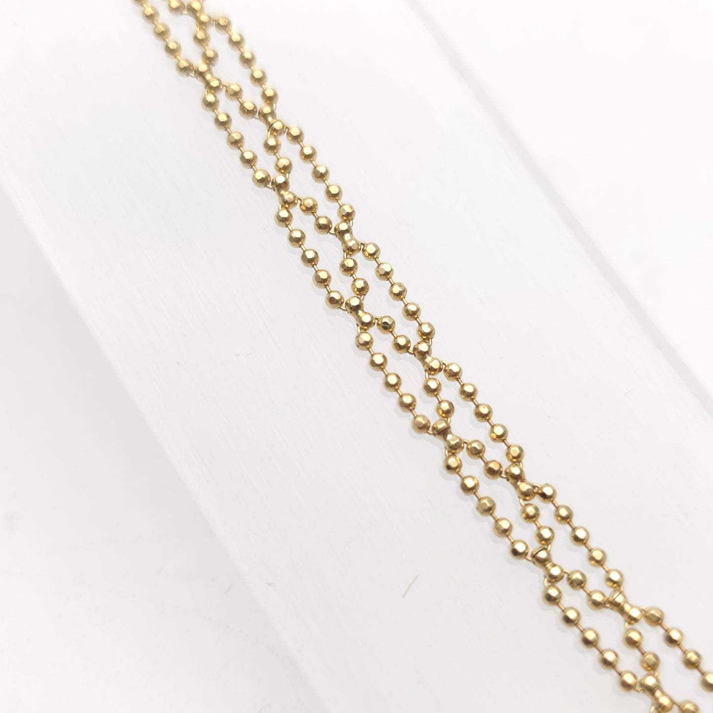 9ct Yellow Gold Lightweight Vintage Beaded Openwork Fancy Bracelet