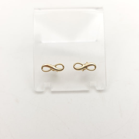 9ct Yellow Gold Small Lightweight Infinity Stud Earrings