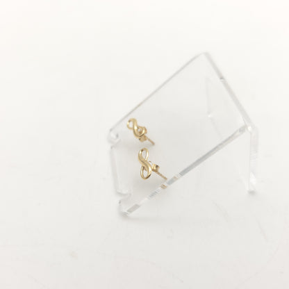 9ct Yellow Gold Small Lightweight Infinity Stud Earrings
