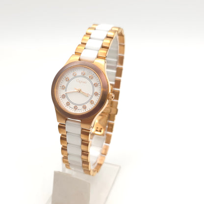Ladies Clogau Rose Gold Coloured Case And White Ceramic Quartz Watch