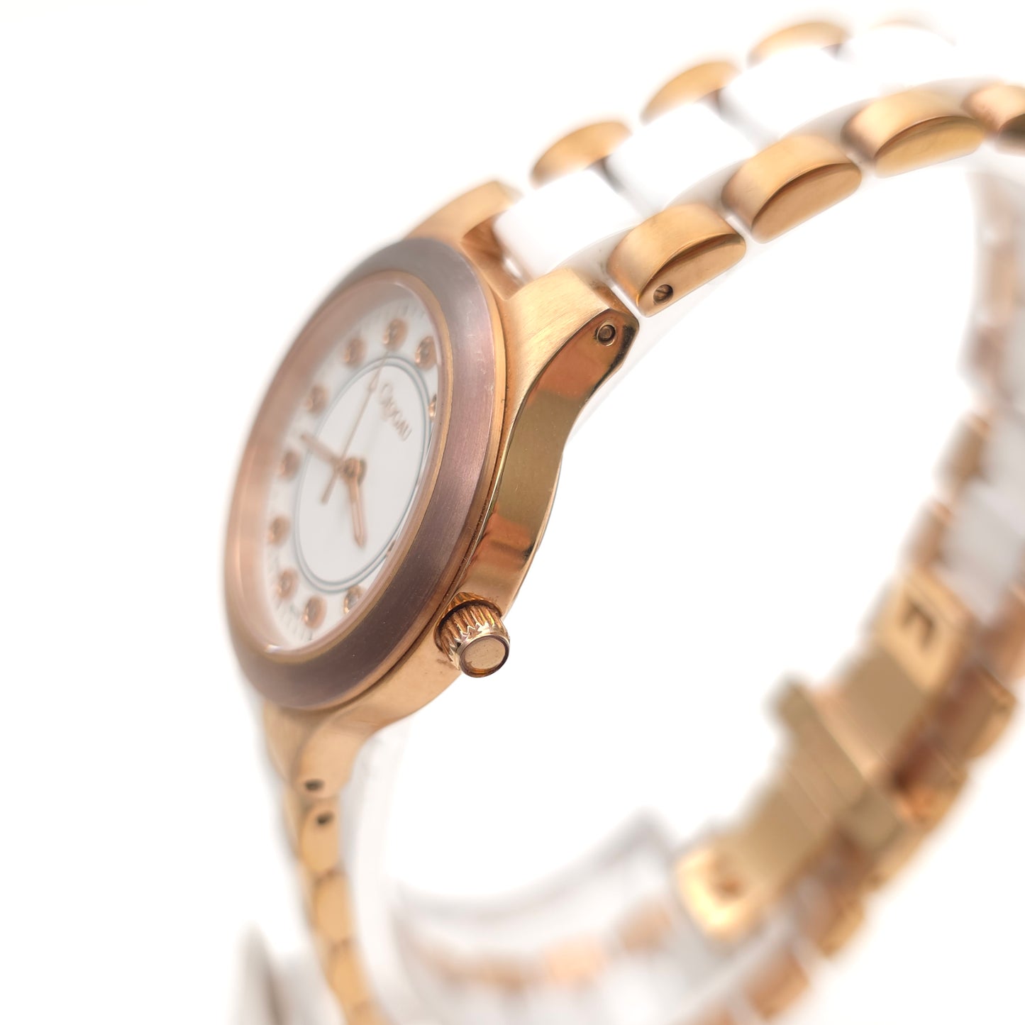 Ladies Clogau Rose Gold Coloured Case And White Ceramic Quartz Watch