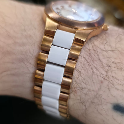 Ladies Clogau Rose Gold Coloured Case And White Ceramic Quartz Watch