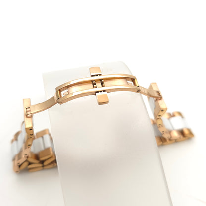 Ladies Clogau Rose Gold Coloured Case And White Ceramic Quartz Watch