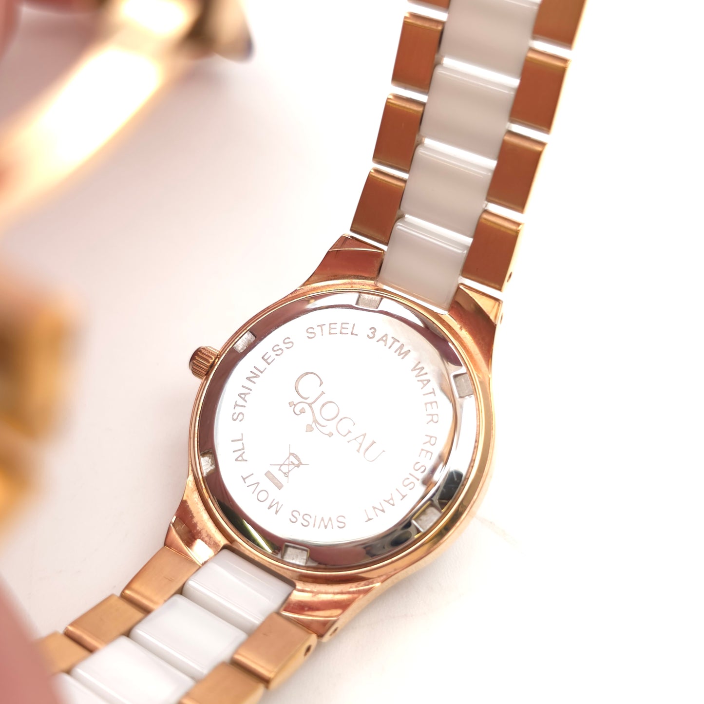 Ladies Clogau Rose Gold Coloured Case And White Ceramic Quartz Watch