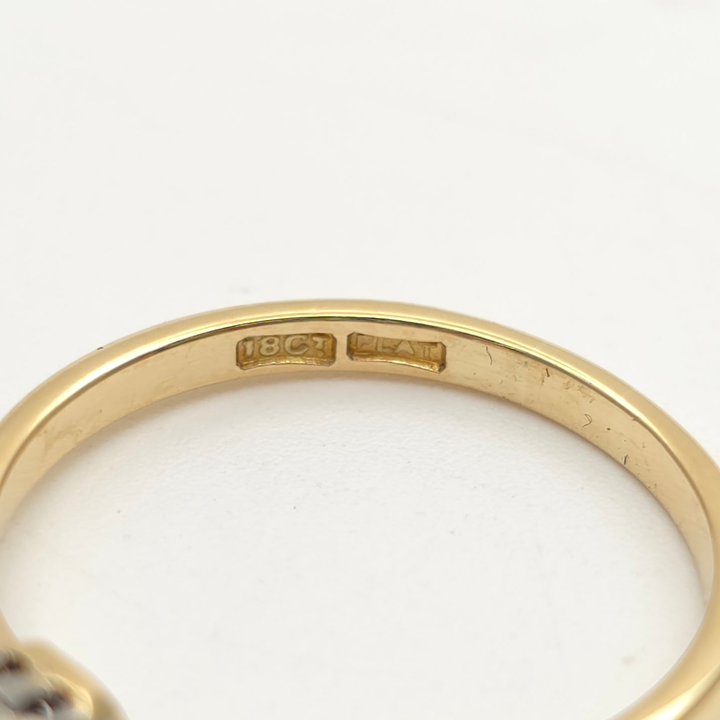 18ct Yellow Gold And Platinum Antique Illusion Setting Diamond Solitaire Ring
