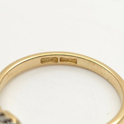 18ct Yellow Gold And Platinum Antique Illusion Setting Diamond Solitaire Ring