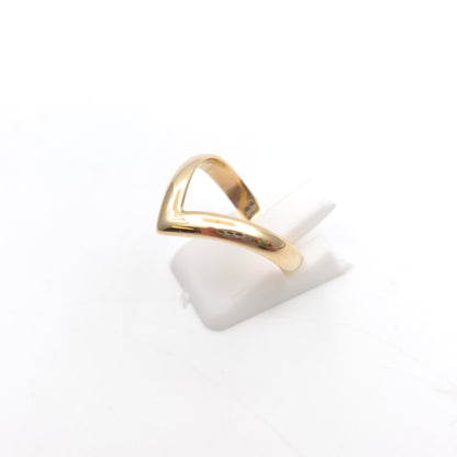 9ct Yellow Gold Plain Polished Deep Wishbone Ring