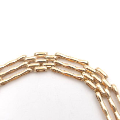 9ct Yellow Gold Vintage 70's Gate Bracelet With Heart Padlock Clasp