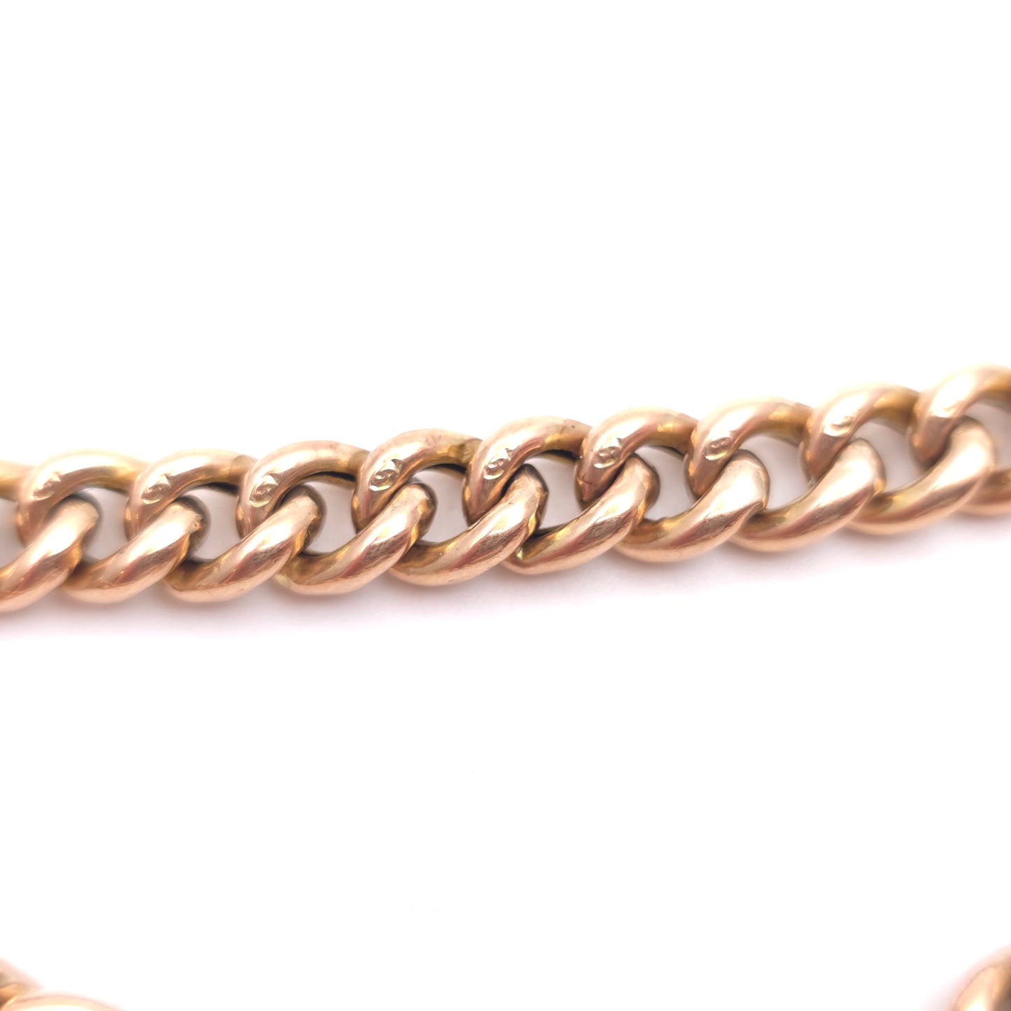 9ct Rose Toned Gold Hollow Link Curb Bracelet With Yellow Gold Heart Padlock