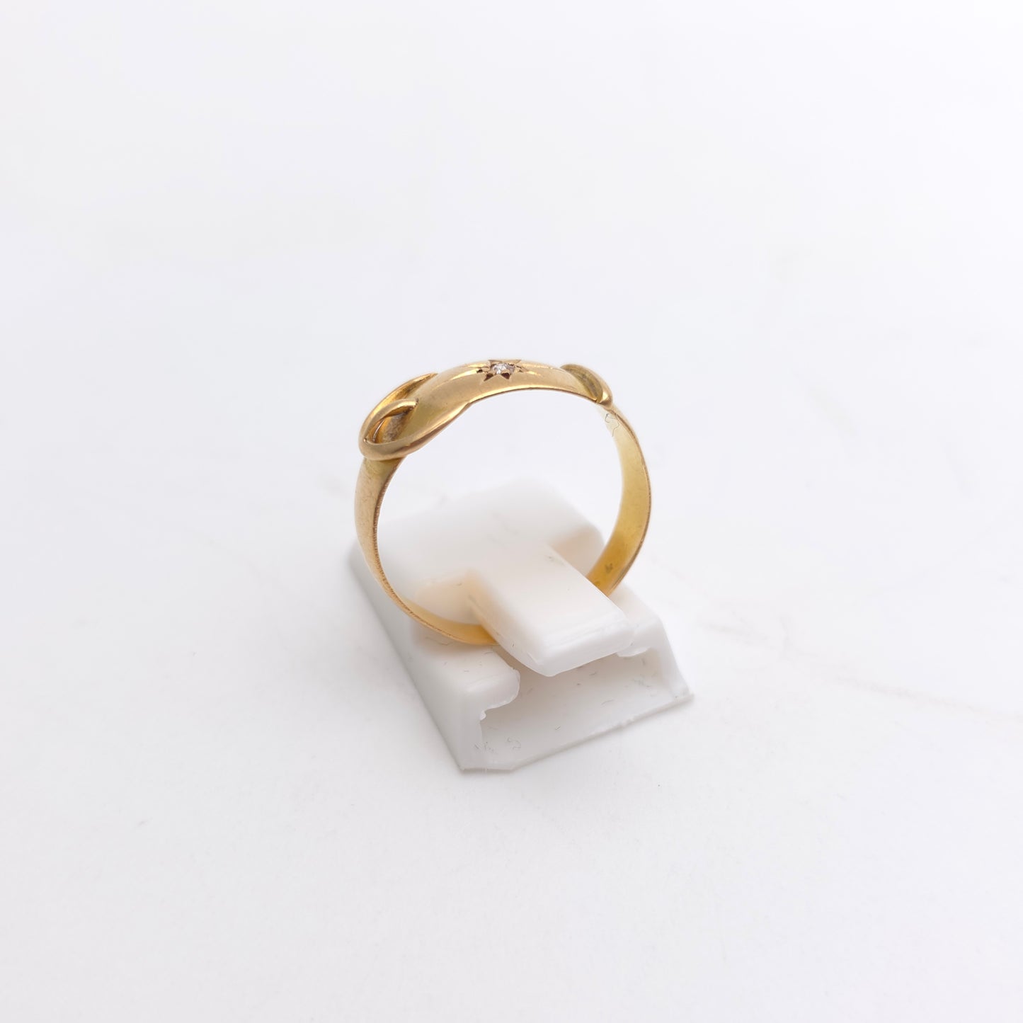 18ct Yellow Gold Antique Victorian Diamond Set Buckle Band Ring