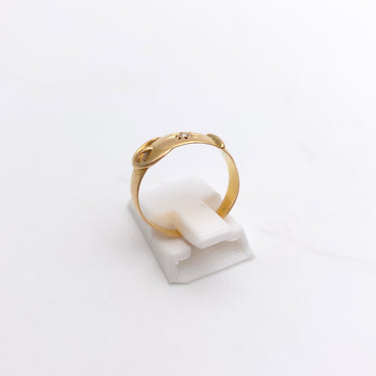 18ct Yellow Gold Antique Victorian Diamond Set Buckle Band Ring