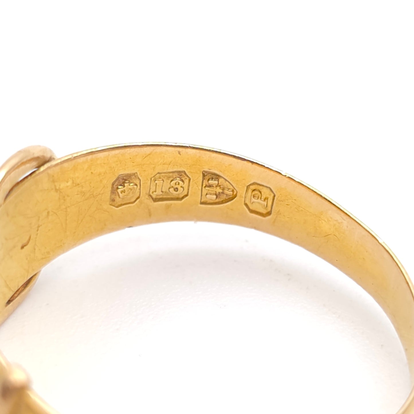 18ct Yellow Gold Antique Victorian Diamond Set Buckle Band Ring