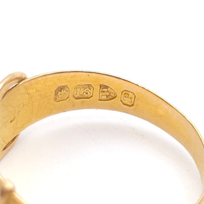 18ct Yellow Gold Antique Victorian Diamond Set Buckle Band Ring